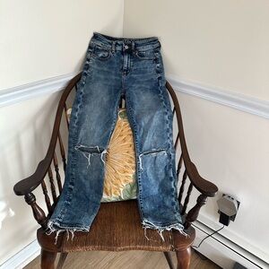 American Eagle Super Stretch Slim Straight indigo wash jeans size 00 short